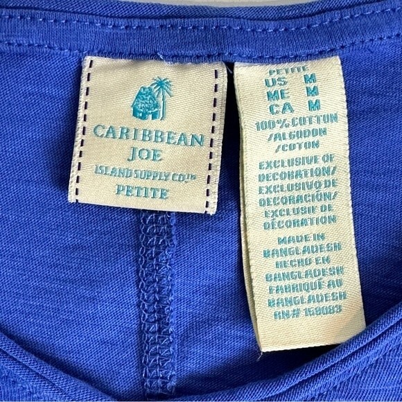 Caribbean Joe Slub Cotton Sequin Flamingo T-shirt PM - Picture 4 of 8